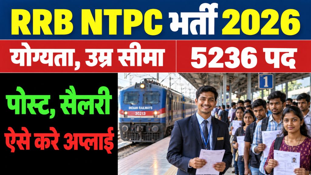 RRB NTPC Recruitment 2026 : 5236 पदों पर आवेदन शुरू, यहाँ जाने पूरी जानकारी